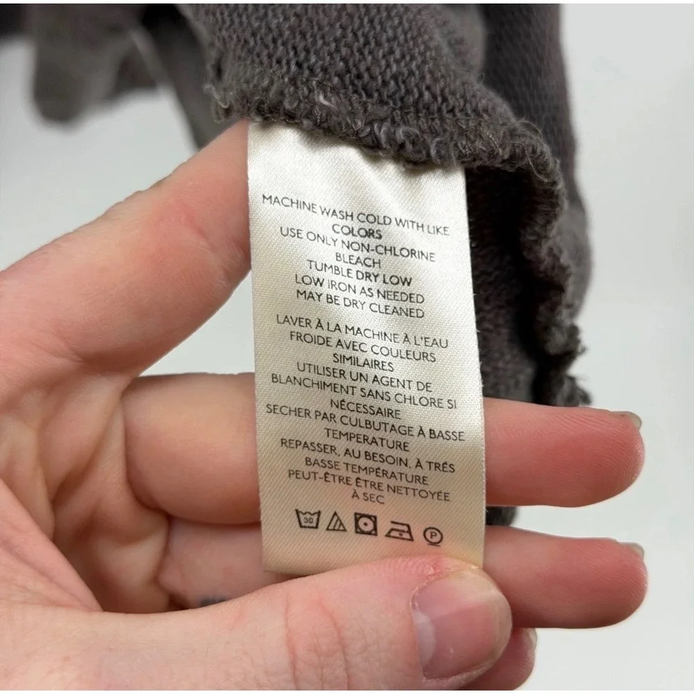 We The Free Free People‎ Grey Smocked Knit Long Sleeve Top XS/S OB1874520